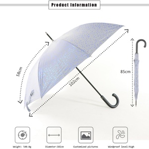 2-Person Reflective Automatic Open Golf <b>Umbrella</b> 120cm Dia 27 Inches Straight <b>Umbrella</b> for Adults Manual Metal for Men Women's - Product Image 6