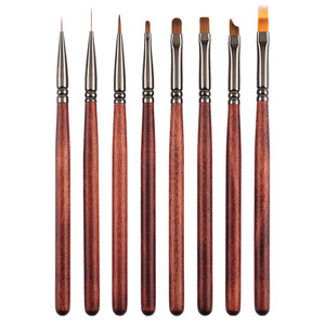 Lot de 8 pinceaux à ongles personnalisés avec manche en bois, pointe ovale en nylon pour détails fins, pour salon de manucure et peinture - Product Image 6