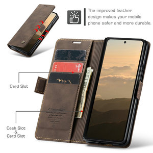 CaseMe Porte-cartes portefeuille original d'usine pour Samsung <span class=keywords><strong>Z</strong></span> Fold 6 5 4 Flip Cover Magnetic Auto Close pour Samsung <span class=keywords><strong>Z</strong></span> Fold 6 Leather - Product Image 2