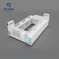 Kios Perbaikan Ponsel Sederhana 5X5 10 X 10 di Pusat Perbelanjaan, Lemari Pajangan Kaca untuk Casing Ponsel dan Aksesoris Ponsel