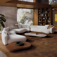 Ensemble de canapés modulaires en tissu de luxe, forme en U, quatre places, pour hôtel et villa, meubles de salon