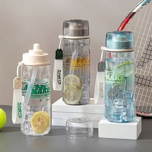 Bouteilles d'eau sportives d'été personnalisées sans BPA, grande capacité, avec paille, résistantes à la chaleur et adaptées à l'eau bouillante, pour activités de plein air - Product Image 1
