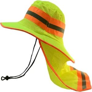 قبعات ناعمة ومريحة للعمل بحافة عريضة رقبة Upf50 + قبعات صيد عالية الوضوح وقبعات دلو آمنة عاكسة - Product Image 4