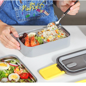 กล่องข้าวสแตนเลส 304 แบบพกพา รุ่น Syh711 สองชั้น สำหรับนักเรียน เด็กๆ ไปโรงเรียน ปิกนิก ขายส่ง - Product Image 1