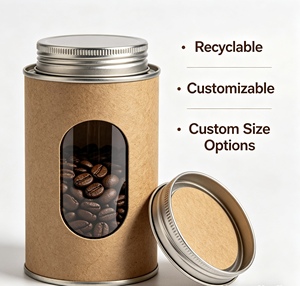 Luxury Cylinder Paper Tube Coffee Gift <b>Box</b> Packaging with Sealed Lid - Product Image 2