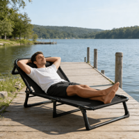 Lit pliant multifonction portable pour le bureau, la maison, la sieste, la pause déjeuner et utilisation comme chaise longue portable, chaise longue 2-en-1 pour la maison