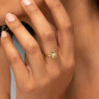 Bijoux Joolim en gros, anneaux en acier inoxydable plaqués or 18 carats pour femmes