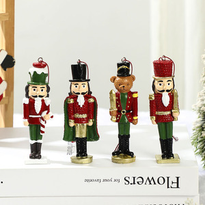 Small Walnut Soldier Resin Pendant Elegant Standing Figure <b>Box</b> Ornament for <b>Christmas</b> Tree Decoration Doll Shape Factory - Product Image 2