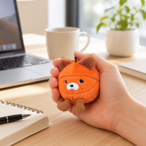 Porte-clés en peluche Squishy Fox Basketball, pendentif animal mignon avec ballon de sport, jouet anti-stress en polyester doux, breloque à suspendre, vente en gros - Product Image 5