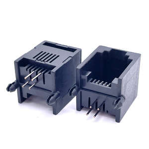 Soulin 6 p4c <span class=keywords><strong>RJ11</strong></span> connettore nero tutta plastica SMT singola porta materiale di contatto in ottone per telefono <span class=keywords><strong>presa</strong></span> femmina per applicazioni PCB - Product Image 4