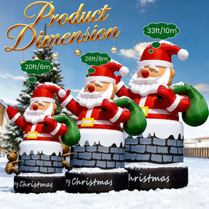 Décoration <span class=keywords><strong>de</strong></span> Noël gonflable géante <span class=keywords><strong>de</strong></span> Père Noël pour l'extérieur avec souffleur et <span class=keywords><strong>ballon</strong></span>, imperméable et résistante aux intempéries - Product Image 3