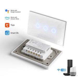 Módulo táctil de vidrio templado estándar de EE. UU. Interruptor WiFi de 3 bandas Tuya Smart Life APP Control remoto Interruptores inteligentes para automatización del hogar - Product Image 6