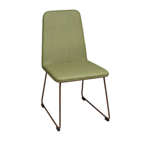 Chaise d'appoint rembourrée en tissu avec base en métal, dossier et assise rembourrés, finition thermolaquée, pour salle d'attente, hall d'entrée, vente en gros