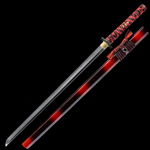 Nouvelle Arrivée 2026 : Katana Droit Fait Main, Design Classique Noir et Rouge, Artisanat Original, Effet Spectacle pour Cosplay - Product Image 3