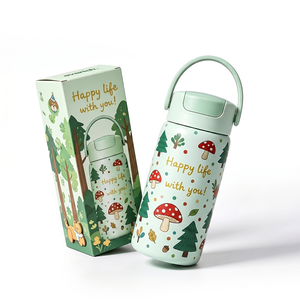Bouteille isotherme pour enfant <span class=keywords><strong>de</strong></span> 14 oz avec poignée, facile à transporter pour le sport, les campings, les voyages en voiture, l'école, isolation triple couche pour garder les boissons <span class=keywords><strong>au</strong></span> frais - Product Image 6