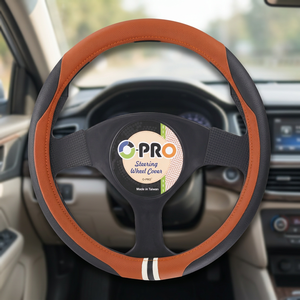 Housse de volant en PVC de conception sportive, ajustement universel, accessoire d'intérieur automobile haut de gamme - Product Image 2