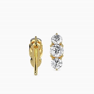 Pendientes de Diamantes Cultivados en Laboratorio de Oro Amarillo Sólido de 14K de Lujo, 1 Quilate Cada Uno, Certificados por IGI, Joyería de Boda para Mujer - Product Image 3