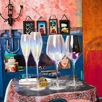 Verres à vin colorés de luxe modernes et vintage, motif ciel étoilé, pour vin rouge et liqueur, en cristal, grande capacité, pour mariage et fête