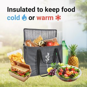 Многоразовая термосумка-холодильник из нетканого материала для продуктов, пикника и доставки еды - Product Image 2