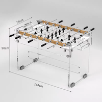Table de football de table en acrylique ultra-transparente, de qualité supérieure, 55 pouces, pleine taille, durable, pour intérieur, design minimaliste, jeu de football de table transparent comme du cristal