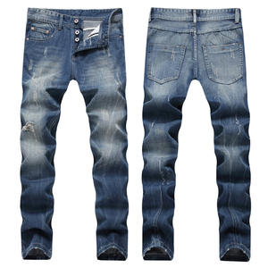 RNSHANGER Autumn Light Blue Men <strong>Jeans</strong> Casual Ripped Hole Straight Leg Men's <strong>Denim</strong> Pants Streetwear Plus Size 42 Male <strong>Jeans</strong> - Product Image 1