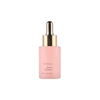 Flacon compte-gouttes cosmétique en verre de luxe de 30 ml (1 oz), forme ronde rose, avec bouchon en caoutchouc doré, pour huile essentielle, sérum, soin de la peau, emballage en boîte