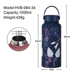 2025 nouveau gobelet en acier inoxydable isolé transfrontalier <span class=keywords><strong>1L</strong></span> grande capacité large bouche Portable vide sport bouteille d'eau en plein air - Product Image 5