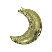 Décoration de fête de la Saint-Valentin en forme de lune disco - Mini boule disco en verre argenté, décorations de fête de mariage, fournitures de décoration disco, ornements disco