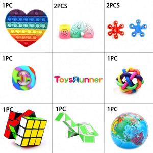 0061 Push Pop Bubble Mochi <b>Squishy</b> Fidget Toy Kit Plastic Rainbow Puzzle Ball Flippy Chain Sensory Snappers Novelty Gag Toys Set - Product Image 3