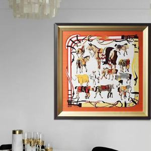 Elegante estilo europeo enmarcado seda impresión pintura Vintage pared arte decoración del hogar - Product Image 3