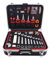 Ensemble d'outils à main en aluminium de qualité supérieure, kit d'outils de quincaillerie avec pinces, clé à molette, tournevis, clé hexagonale, réparation automobile et domestique