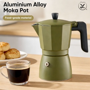 Cafetera Moka de Aluminio Estilo Italiano Moderno, Percolador para Estufa, Ecológica con Aislamiento Térmico - Product Image 1