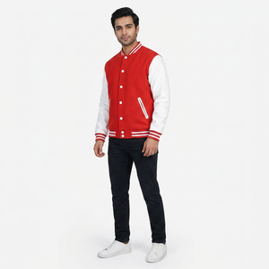 Unisex College <b>Baseball</b> Varsity Letterman Stand Collar Front Logo Quilted Windproof Canvas Winter <b>Jacket</b> - Product Image 1