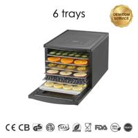 Draagbare elektrische voedseldroger met regelbare temperatuur (80°C), digitale bediening, 6 bakjes, plastic, milieuvriendelijk, voor thuisgebruik