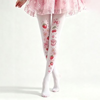 Nouvelles collants imprimés fraises et café, taille moyenne et grande, style Lolita doux, quatre motifs imprimés