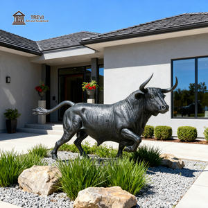 Patung Banteng Tembaga Ukuran Asli TREVI, Patung Banteng Perunggu untuk Dijual untuk Dekorasi Luar Ruangan Rumah dan Kebun - Product Image 1