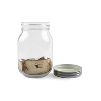 Klassieke voedselveilige vierkante glazen weckpot met standaard opening en zilveren plastic/blikken deksel 16oz 14oz 480ml 500ml