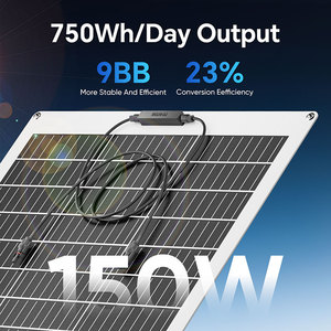 Panneaux solaires monocristallins légers de haute qualité 100W 150W 200W 300W Panneaux flexibles portables 23% d'efficacité Matériel PET - Product Image 4
