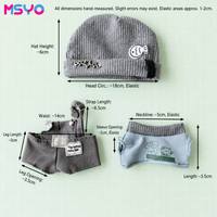 Set di Vestiti per Bambole in Cotone MSYO 10cm, Outfit Kawaii in Peluche con Cappello, Mini Abito Imbottito, Accessori Durevoli con Stampa a Trasferimento Termico
