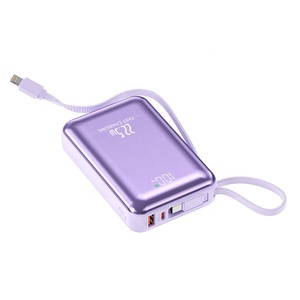 Banque d'alimentation mobile personnalisée avec logo, 20000 mAh, 22,5 W PD, <span class=keywords><strong>batterie</strong></span> <span class=keywords><strong>externe</strong></span>, charge rapide, avec câble pour téléphone, légère - Product Image 4