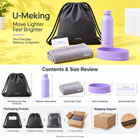 Kit de bienvenue pour les membres du studio de fitness personnalisé : sac à cordon, bouteille de sport, serviette de gym, bandeau, carte de membre, ensemble de logo