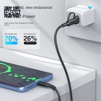 Cable de Carga USB Tipo-C Dos en Uno, Aleación de Aluminio, Nailon, Conductor de Cobre Puro, Carga Rápida de 3A para Teléfonos Móviles IOS y Computadoras