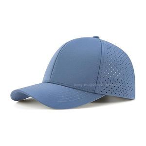 Casquette de golf découpée au laser haute performance en polyester et élasthanne, imperméable, 6 panneaux, personnalisable, couleur unie, vierge, pour broderie de logo - Product Image 4