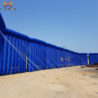 Barrière insonorisée gonflable en PVC bleu durable, taille personnalisée, imperméable, pour chantier extérieur, bruit, sports et divertissements