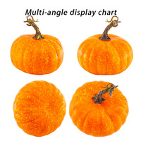 Décoration de fête d'Halloween de luxe pour la récolte, en gros, imperméable, à paillettes dorées dégradées, rayée, citrouille, pour la cour extérieure
