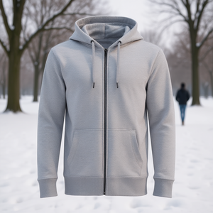 Sweat à capuche personnalisé Reklo Industries pour homme, fermeture éclair intégrale, en molleton de coton, vêtement décontracté d'hiver, coupe ample unisexe, longueur standard - Product Image 2