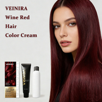 VSIU OEM Crème colorante permanente pour cheveux brun foncé, rouge vin, noir naturel, sans ammoniaque, nouvelle formule, 100% couverture des cheveux gris et blancs