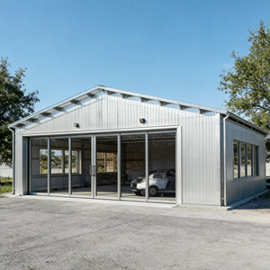Almacén y Garaje Modular de Acero Personalizado, Estructura de Acero Moderna y Ecológica, Edificio Prefabricado - Product Image 1