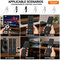 Télécommande personnalisée en plastique ABS RCT2022, OEM/ODM d'usine, infrarouge 1 à 1, Bluetooth 2.4G, souris aérienne vocale, sérigraphie personnalisée