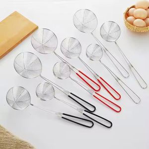 Modern Stainless Steel <b>Colanders</b> Strainers with Silicone Handle Oil Skimmer <b>Metal</b> Kitchen Ladles Drain Basket Strainer Food Home - Product Image 1